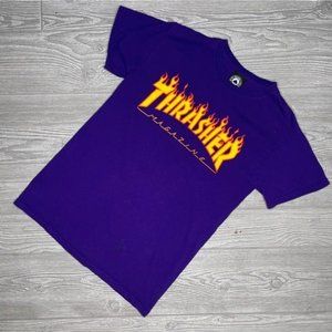 Thrashers San Francisco fire flame thrashers purple t shirt hockey size small